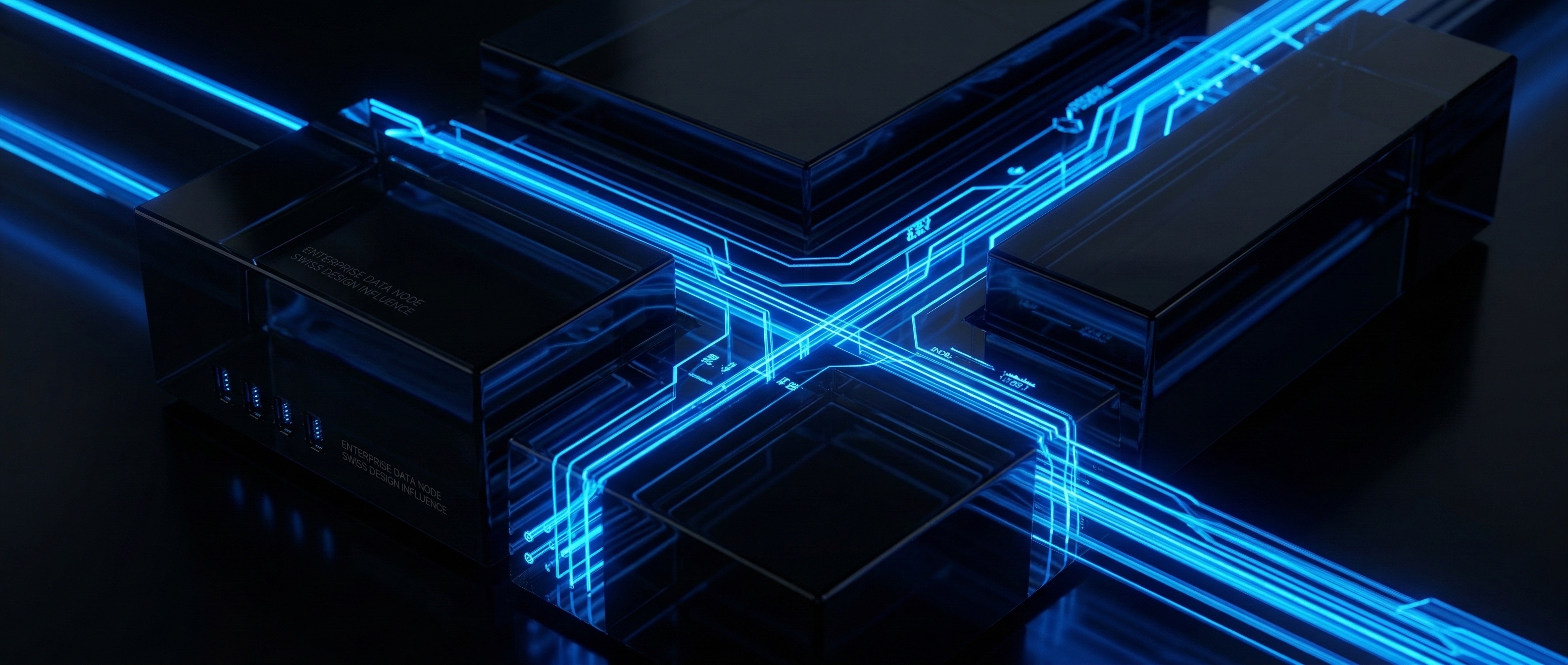 Enterprise data infrastructure — interconnected platform nodes representing MTSAi's partner integration architecture